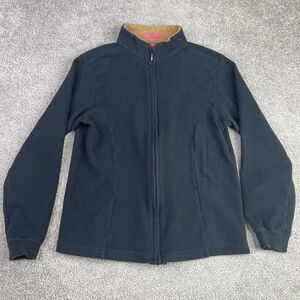 Peter Millar Jacket Unisex Youth Medium Black Full Zip Fleece Lightweight Golf